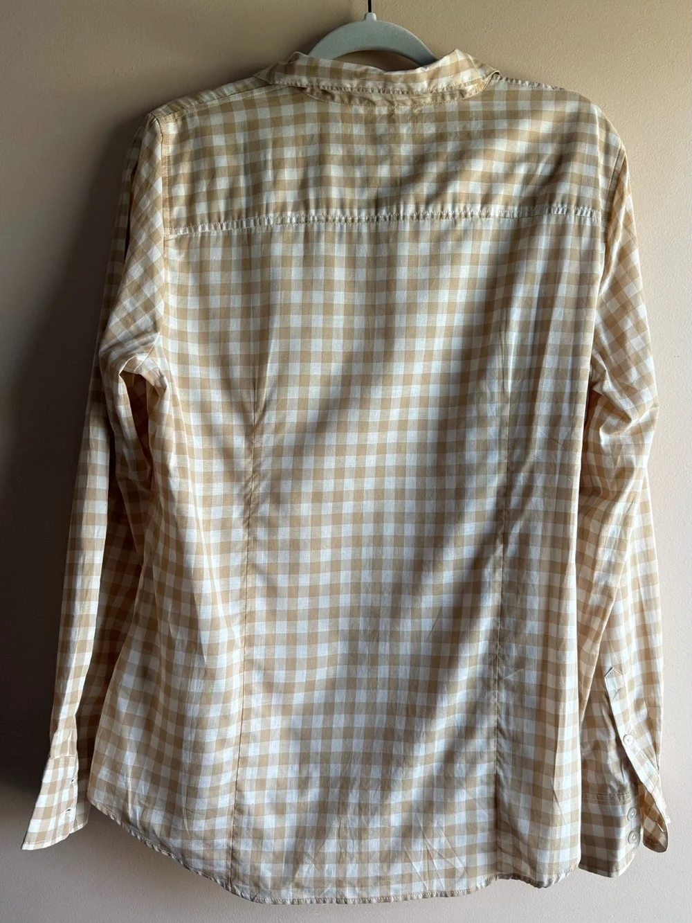 J. Crew Men's Cream and Yellow Gingham Button-Down Shirt